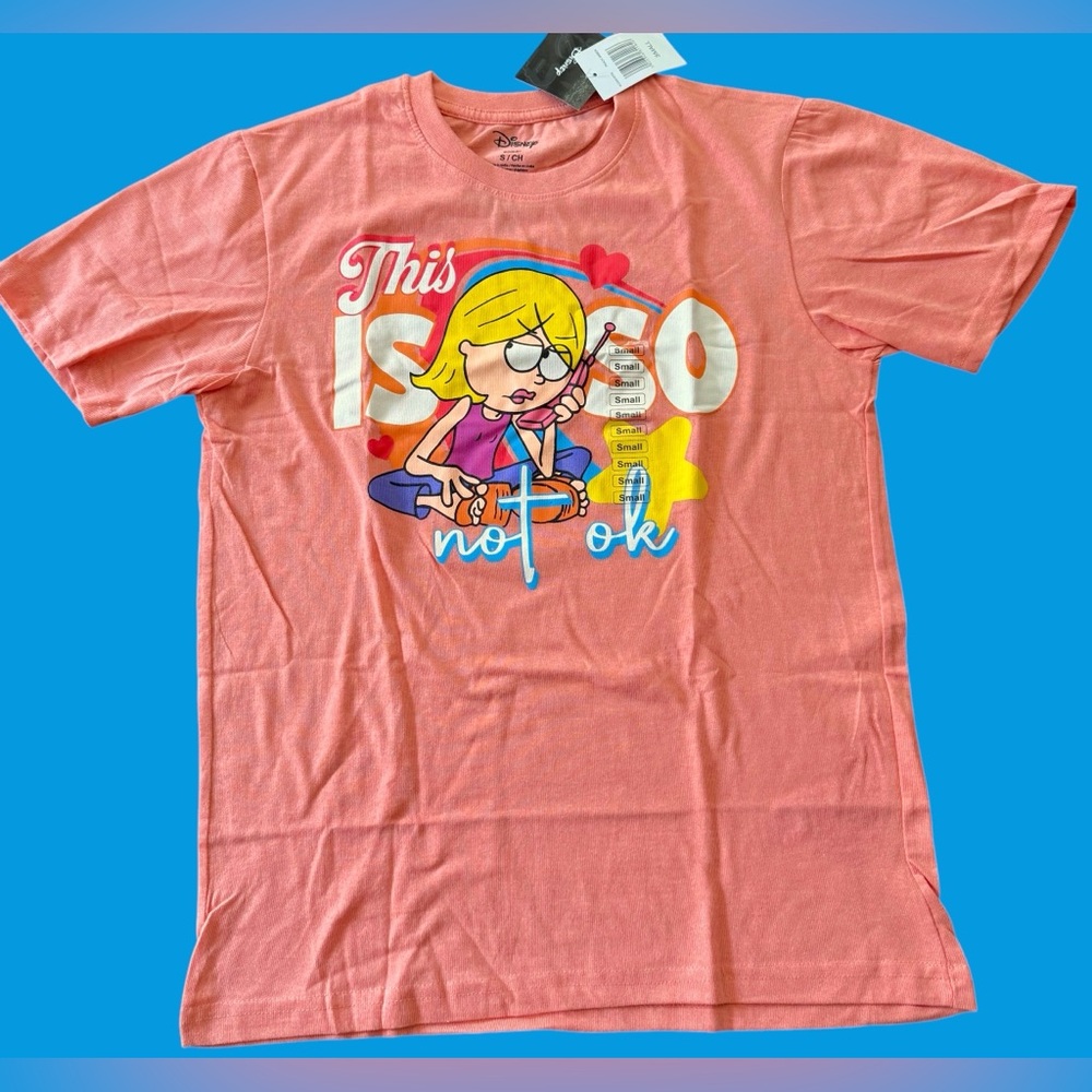 Disney Lizzie McGuire T-shirt coral this is so not ok short sleeves Y2K vibe new